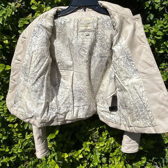 Vintage 80s WILSONS Quilted Jacket Womens Sz S Genuine Tan Leather Diamond Coat - Picture 6 of 8